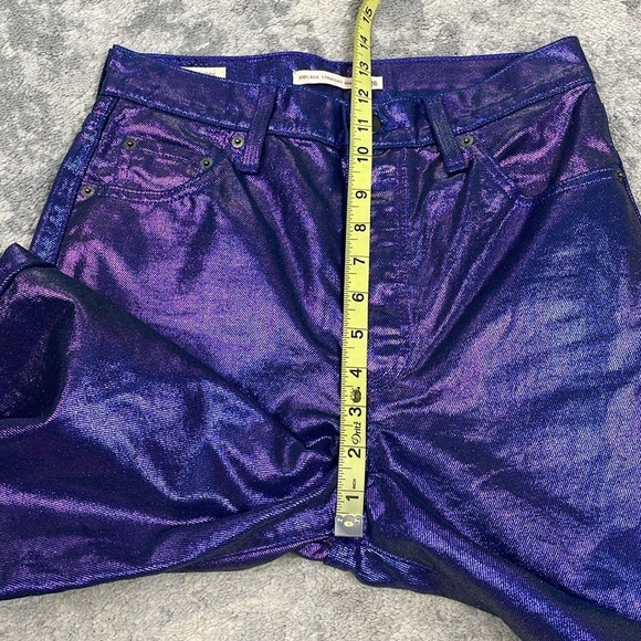 New Levis Shine Ribcage Straight Ankle Jeans Candy Coated Purple Iridescent 26 - Picture 12 of 17